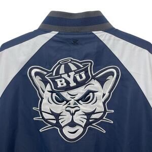 Colosseum BYU Cougars Men’s Blue & White Zip-Up Bomber Jacket Embroidered Size L
